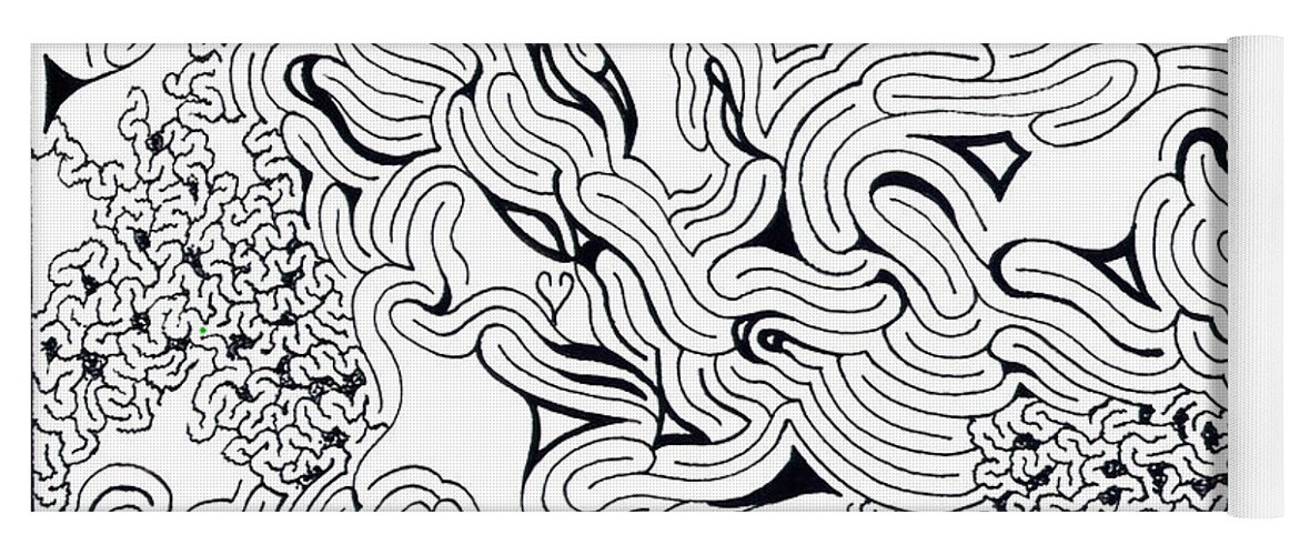 Mazes Yoga Mat featuring the drawing Felicity by Steven Natanson