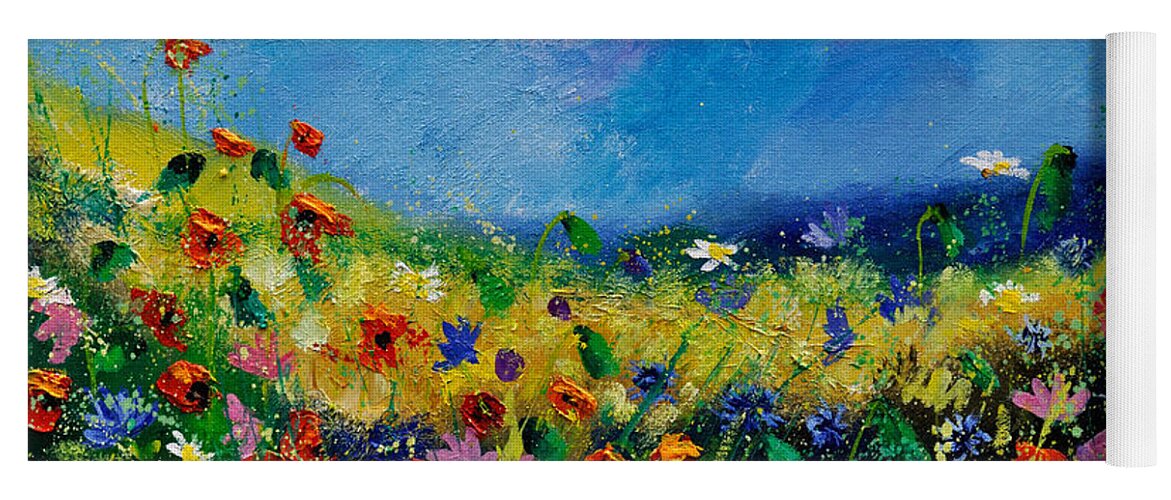 Landscape Yoga Mat featuring the painting Field Flowers 561190 by Pol Ledent