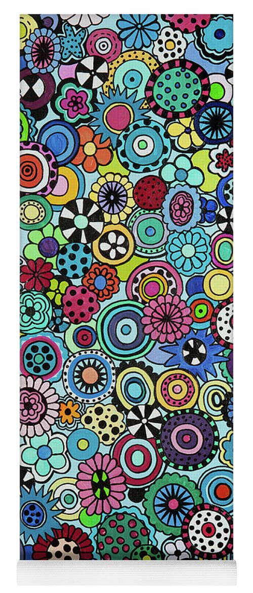 Flowers Yoga Mat featuring the painting Field of Blooms by Beth Ann Scott