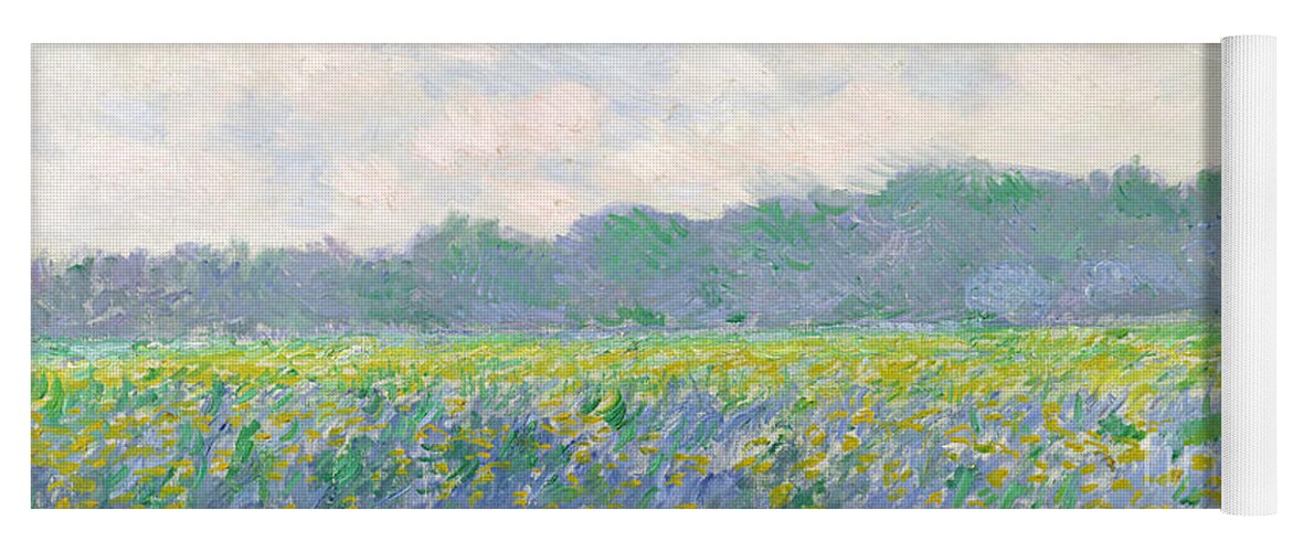 Field Yoga Mat featuring the painting Field of Yellow Irises at Giverny by Claude Monet