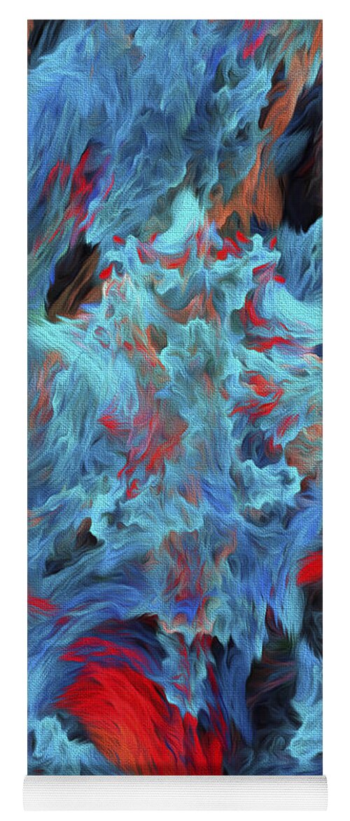 Andee Design Abstract Yoga Mat featuring the digital art Fire And Water Abstract by Andee Design