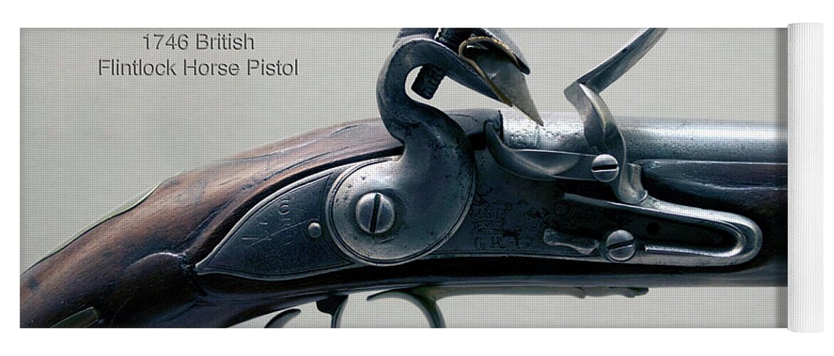 Flint Lock Yoga Mat featuring the photograph FireArms 1746 British Flintlock Horse Pistol by Thomas Woolworth