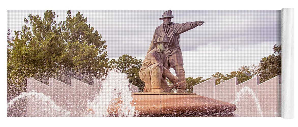 Firefighter Yoga Mat featuring the photograph Firefighters Fountain by Pamela Williams
