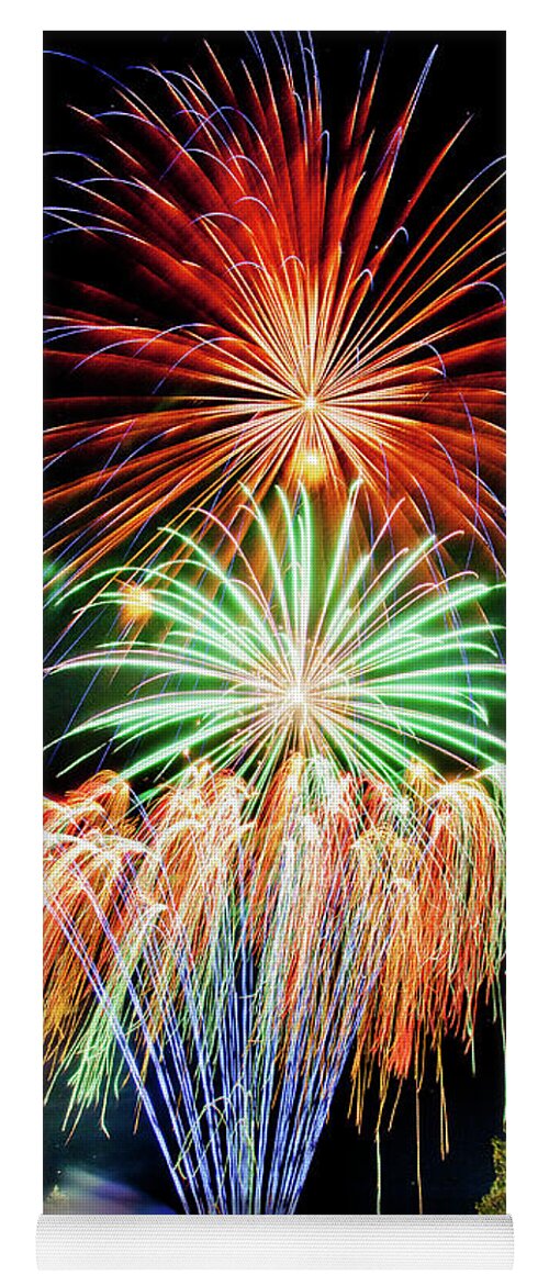 Fireworks Yoga Mat featuring the photograph Fireworks no.1 by Niels Nielsen