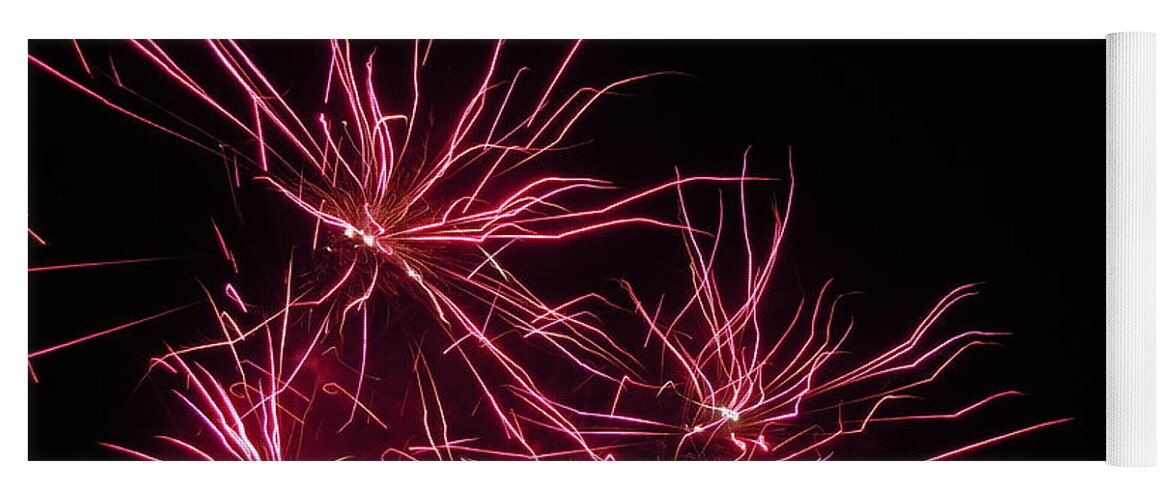 Fireworks Yoga Mat featuring the photograph Fireworks Seven by Nancy Griswold
