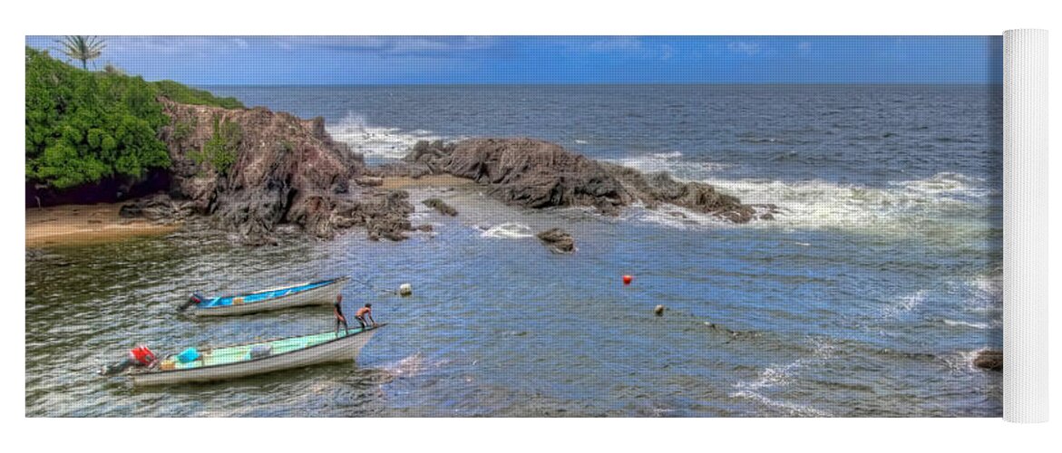 Trinindad Yoga Mat featuring the photograph Fisherman's Cove, Trinidad by Nadia Sanowar