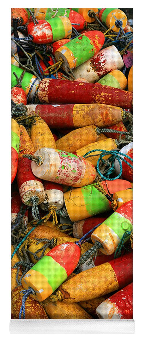 Fishing Yoga Mat featuring the photograph Fishing Buoys by Timothy Johnson