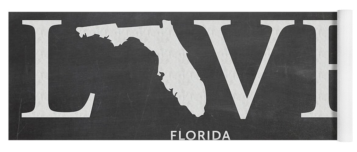 Florida Yoga Mat featuring the mixed media FL Love by Nancy Ingersoll