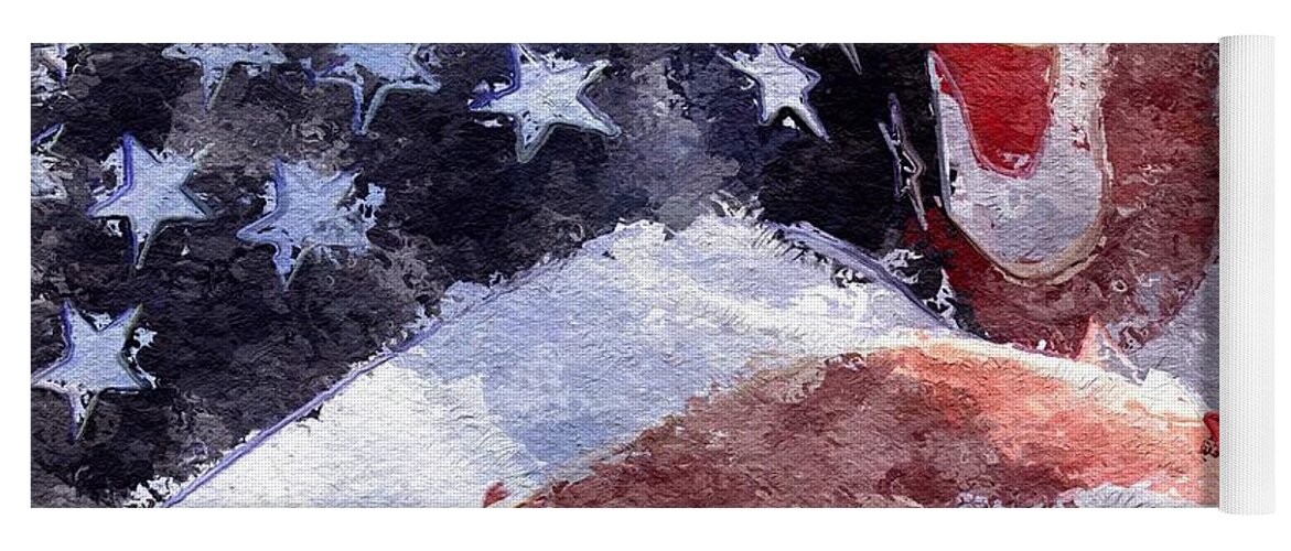 Usa Yoga Mat featuring the painting Flag by Mark Taylor