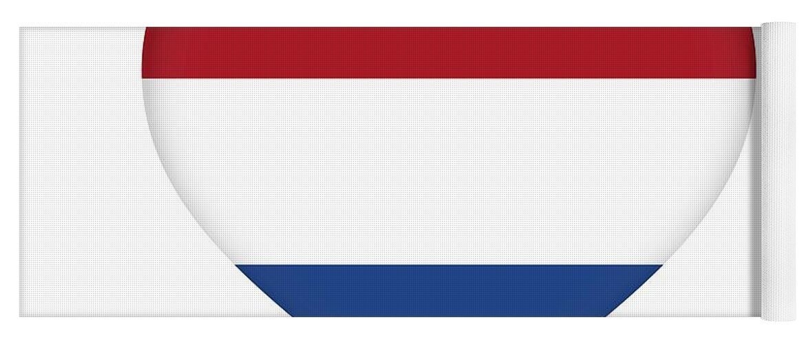 Netherlands Yoga Mat featuring the digital art Flag of The Netherlands Heart by Roy Pedersen