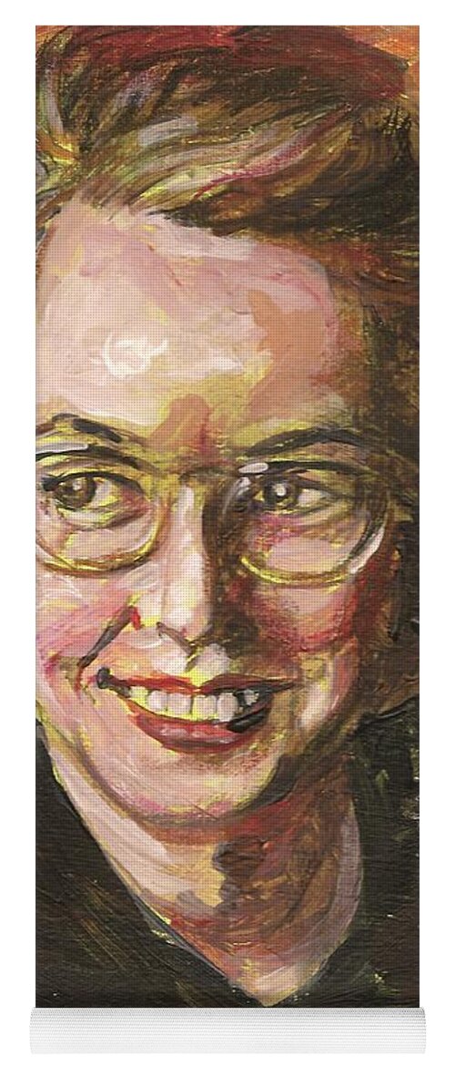 Catholic Yoga Mat featuring the painting Flannery O'Connor by Bryan Bustard
