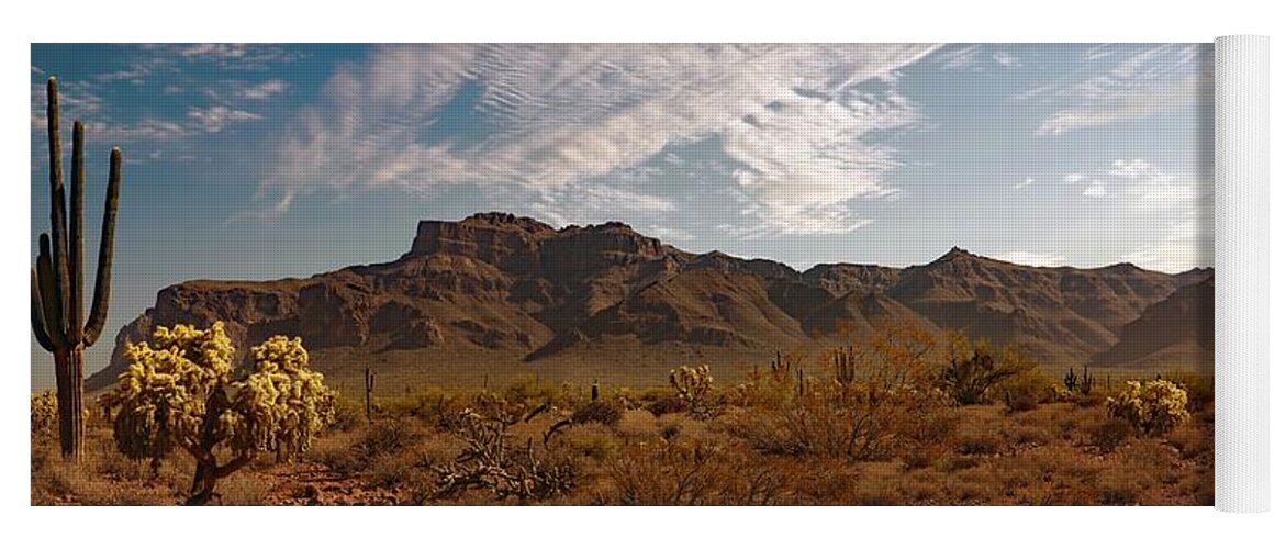 Arizona Yoga Mat featuring the photograph Flatiron Dawn by Hans Brakob