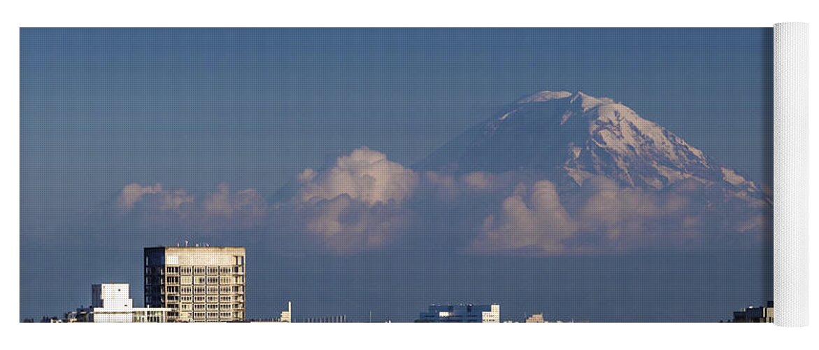 Seattle Yoga Mat featuring the photograph Floating Mountain by Ed Clark