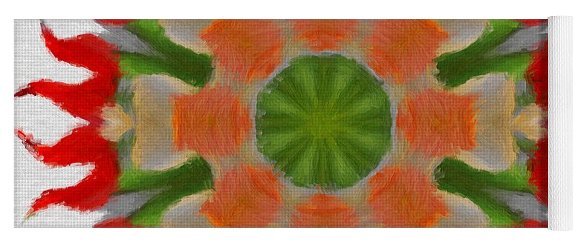 Abstract Yoga Mat featuring the painting Floral Flare by Jeffrey Kolker