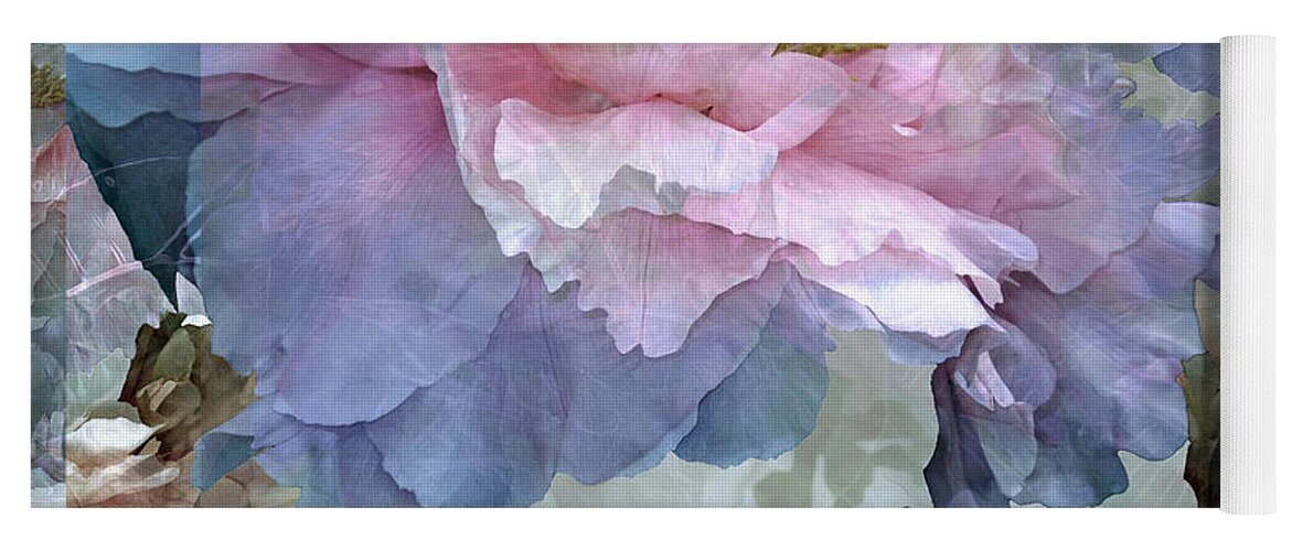 Peony Fantasies Yoga Mat featuring the mixed media Floral Potpourri with Peonies 24 by Lynda Lehmann
