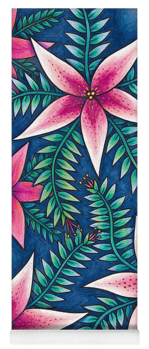 Floral Print Yoga Mat by Nick Brooks - Pixels