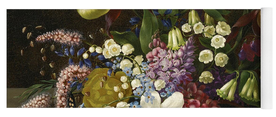 Adelheid Dietrich Yoga Mat featuring the painting Floral Still Life by Adelheid Dietrich