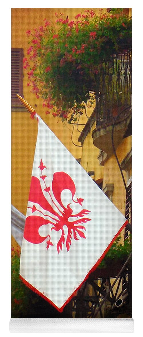 Florence Yoga Mat featuring the photograph Florentine Flag by Valerie Reeves