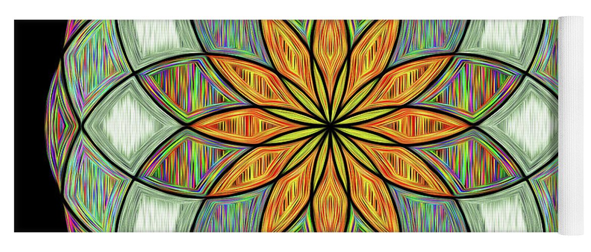Flower Mandala Yoga Mat featuring the digital art Flower Mandala Painted by Kaye Menner by Kaye Menner