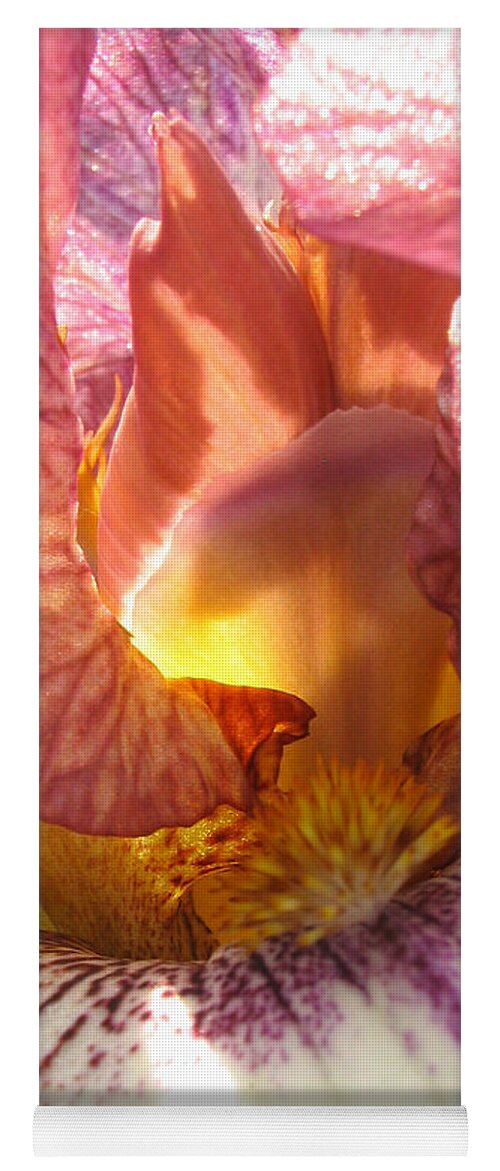 Pink Yoga Mat featuring the photograph Flowerscape Pink Iris One by Laura Davis