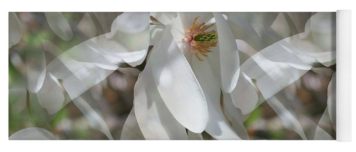 Magnolia Yoga Mat featuring the photograph Fluttering Magnolia Petals by Smilin Eyes Treasures