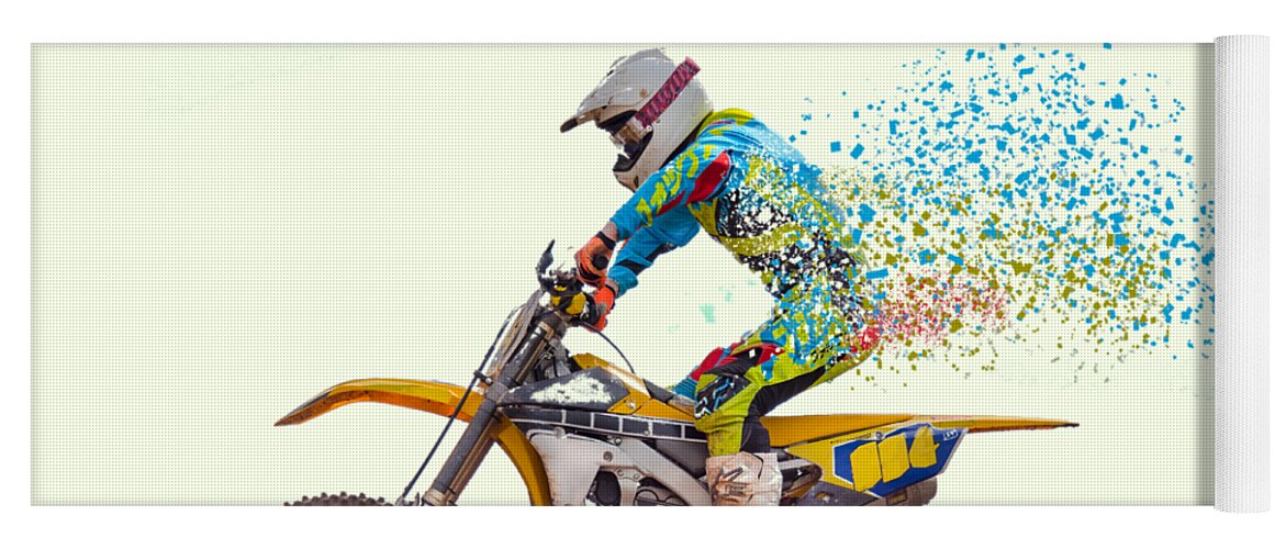 Motorbike Yoga Mat featuring the photograph Flying Apart by Roy Pedersen