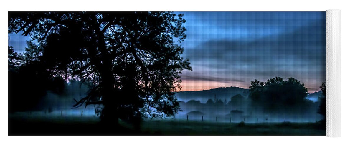 Vermont Yoga Mat featuring the photograph Foggy Evening in Vermont - Landscape by James Aiken