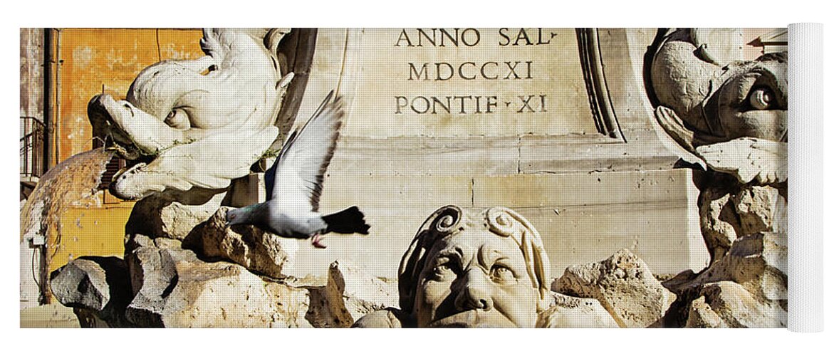 Fontana Del Pantheon Yoga Mat featuring the photograph Fontana del Pantheon - Rome Photography by Melanie Alexandra Price