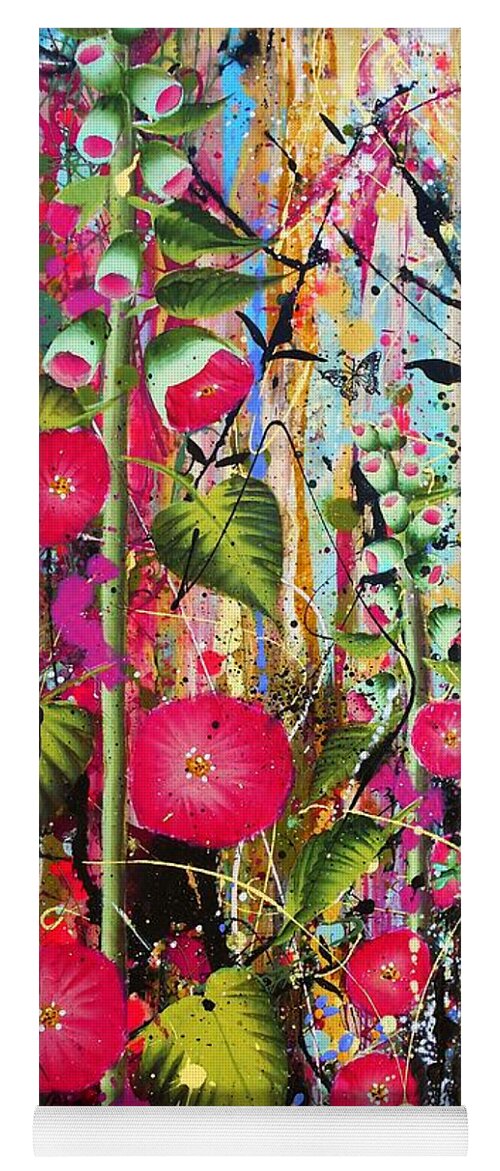 Flowers Yoga Mat featuring the painting Food for bees and butterflies detail by Angie Wright