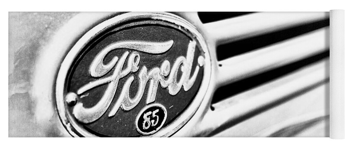 Ford Yoga Mat featuring the photograph Ford 85 In Black And White by Caitlyn Grasso