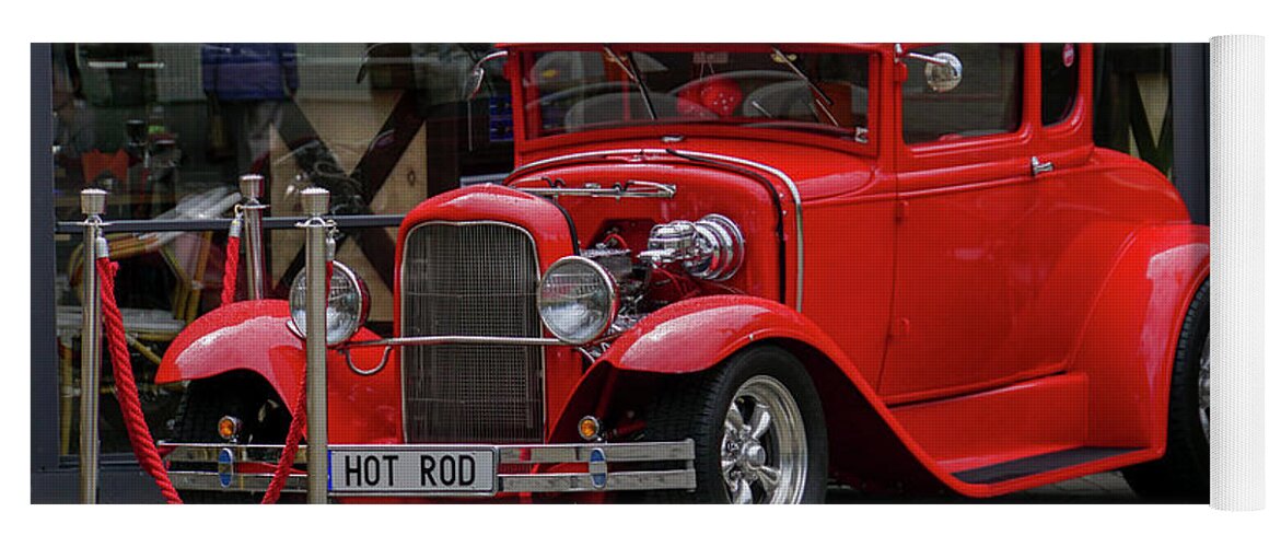 Old Yoga Mat featuring the photograph Ford Coupe Hot Rod Classique Car by Vladi Alon