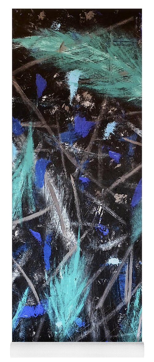 Abstract Yoga Mat featuring the painting Forest Floor Abstract by Dick Bourgault