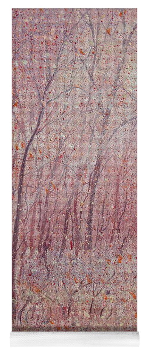 Landscape Yoga Mat featuring the painting Forest Stillness. by Leonard Holland