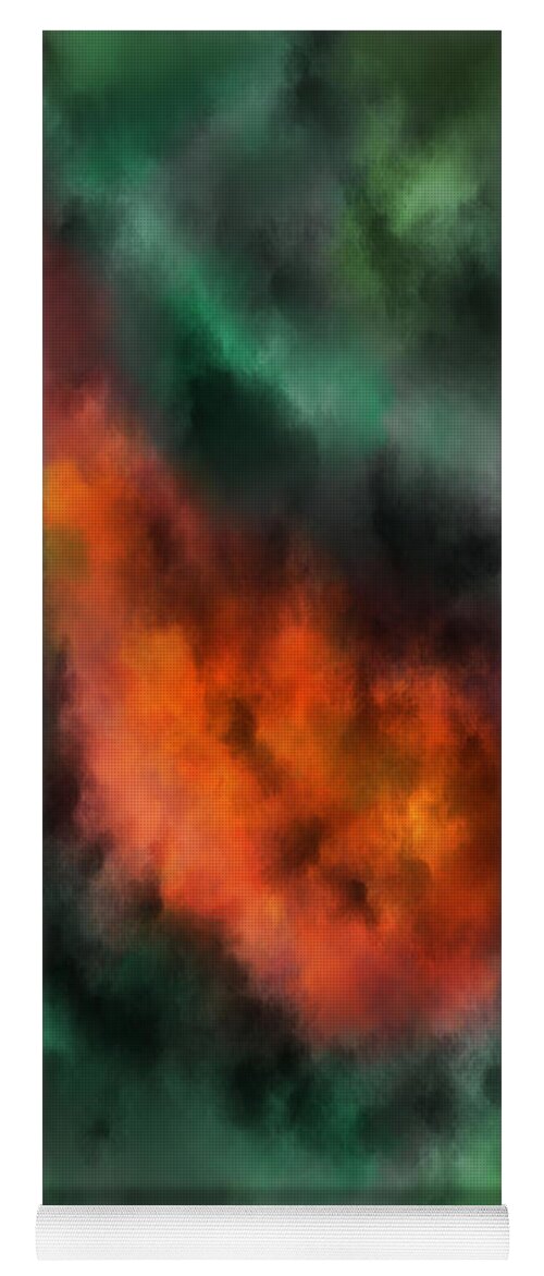 Forest Yoga Mat featuring the digital art Forest under fire by Piotr Dulski