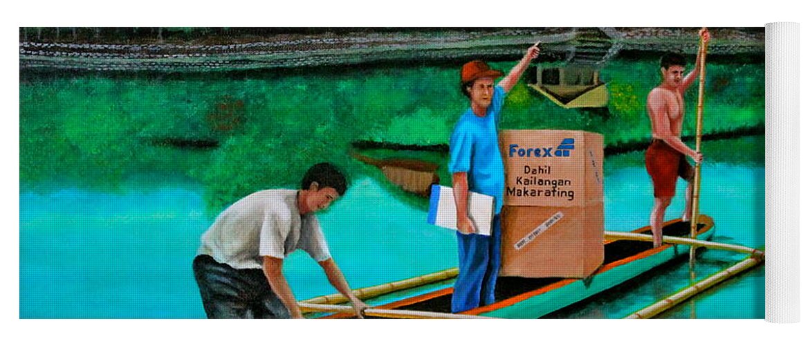 Boat Yoga Mat featuring the painting Forex 2 by Cyril Maza