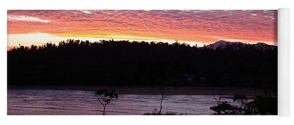 Landscape Yoga Mat featuring the photograph Four Elements Sunset Sequence 8 Coconuts Qld by Kerryn Madsen - Pietsch