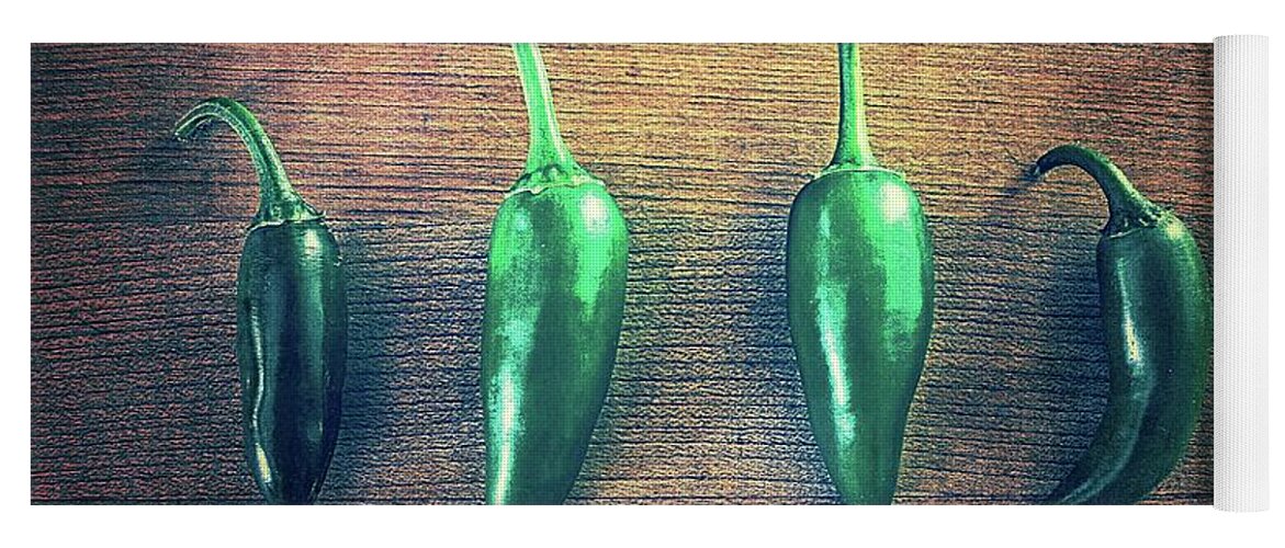 Peppers Yoga Mat featuring the photograph Four Jalapenos by Michelle Calkins