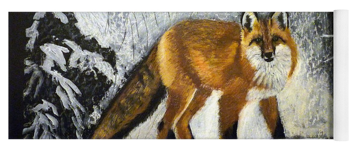 Fox Yoga Mat featuring the painting Fox by Richard Le Page