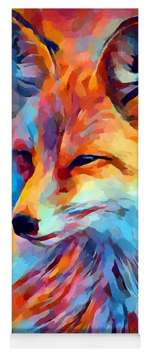 Fox Yoga Mat featuring the painting Fox Watercolor by Chris Butler
