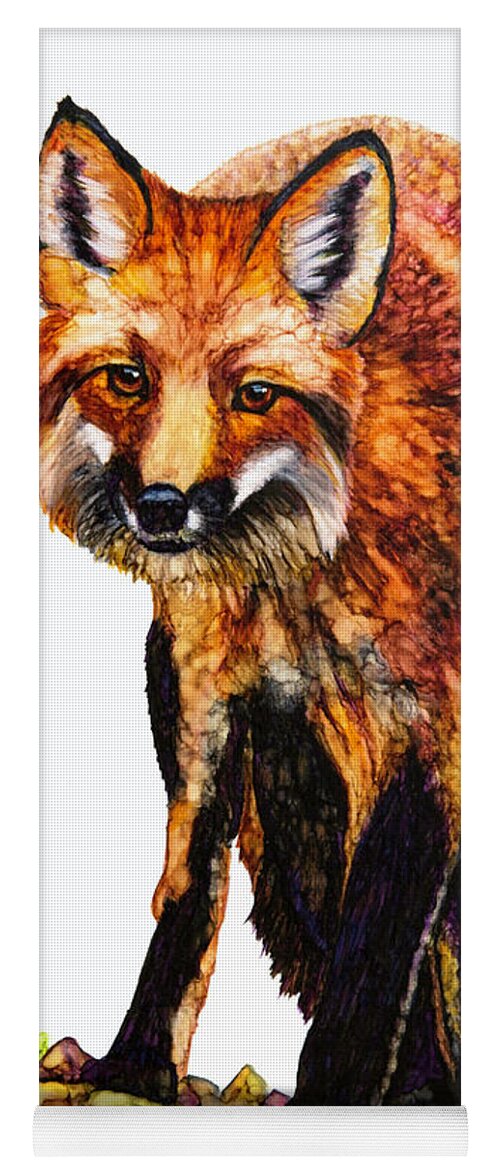 Woolyfrog Yoga Mat featuring the painting Foxy Lady by Jan Killian