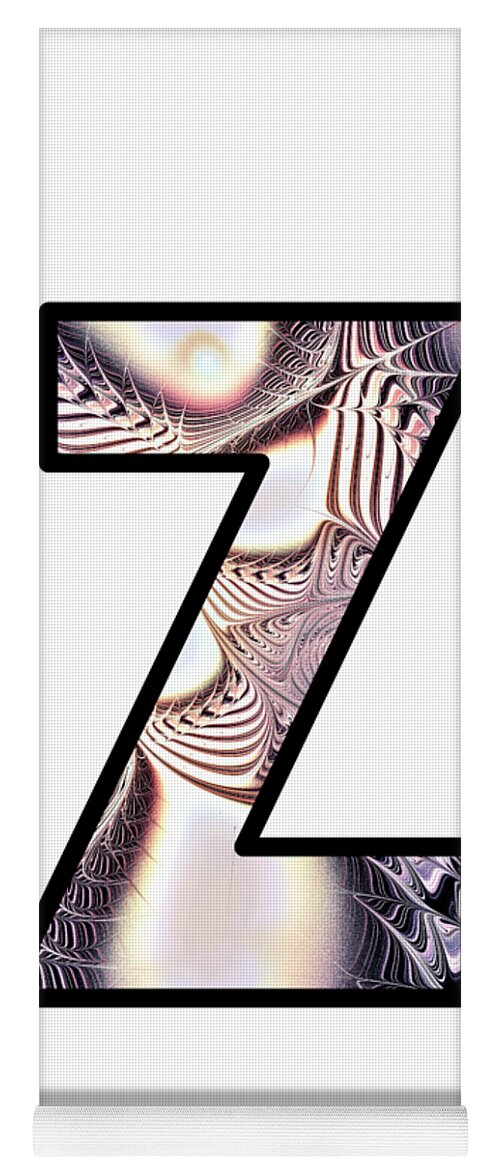 Z Yoga Mat featuring the digital art Fractal - Alphabet - Z is for Zebra Colors by Anastasiya Malakhova