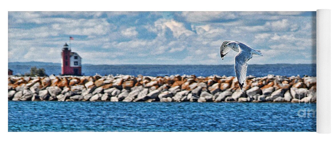 Ring-billed Gull Yoga Mat featuring the photograph Free Flight by Mark Madere