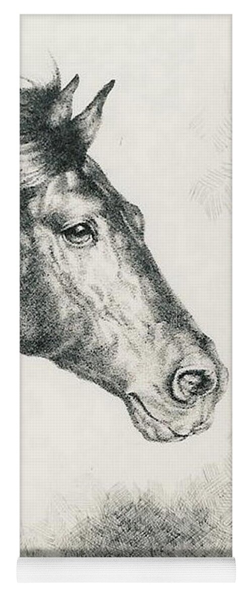 Horse Yoga Mat featuring the drawing Freedom by Barbara Keith