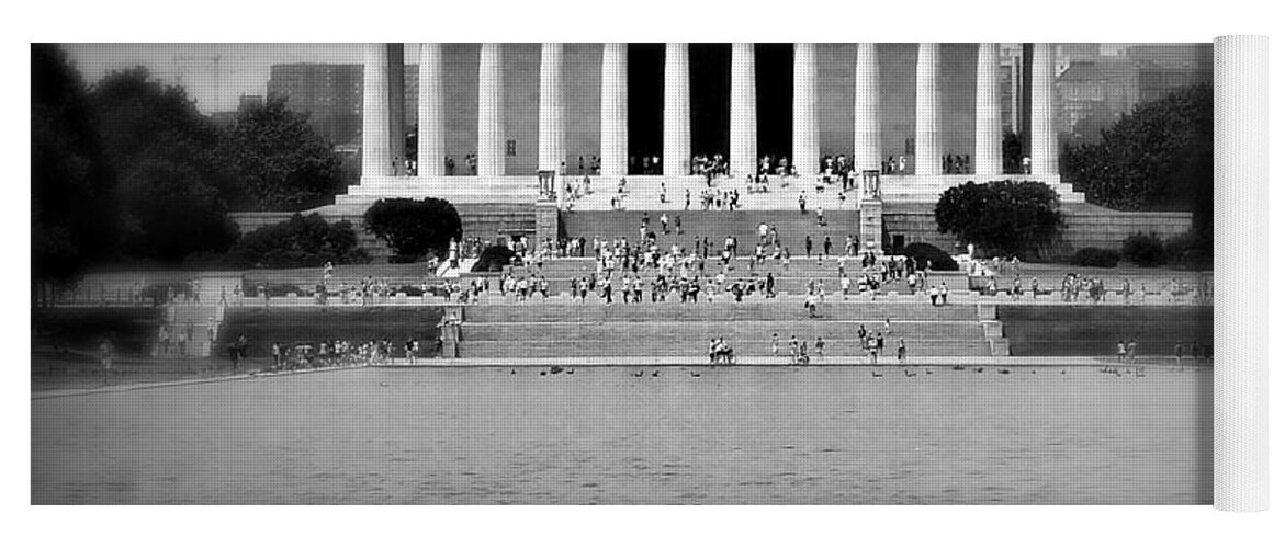 Reid Callaway Freedom In Focus Yoga Mat featuring the photograph Freedom In Focus The Lincoln Monument by Reid Callaway