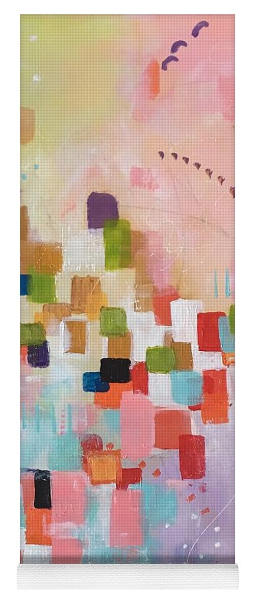 Abstract Yoga Mat featuring the painting Fresh Morning by Suzzanna Frank