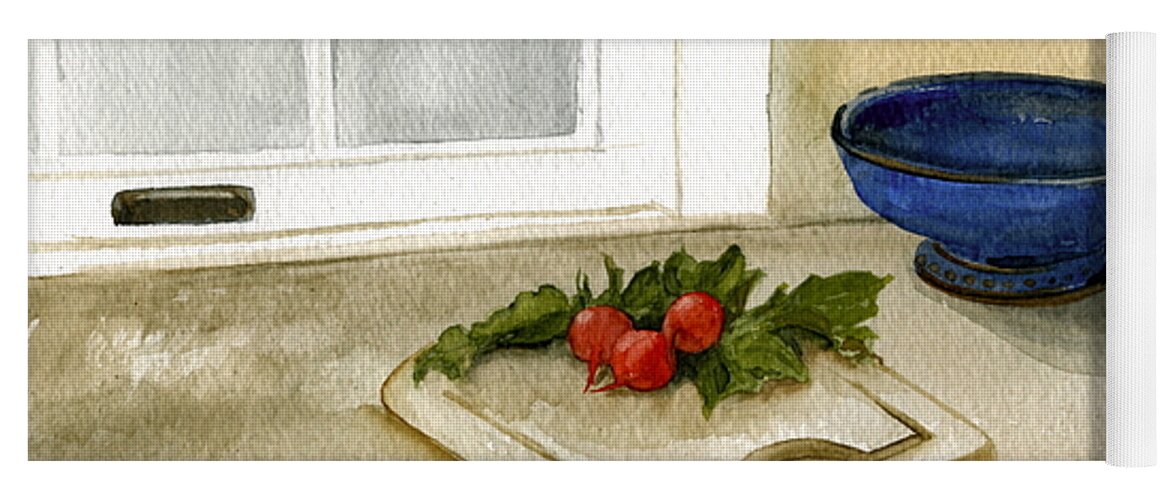 Radish Yoga Mat featuring the painting Fresh Radishes by Nancy Patterson