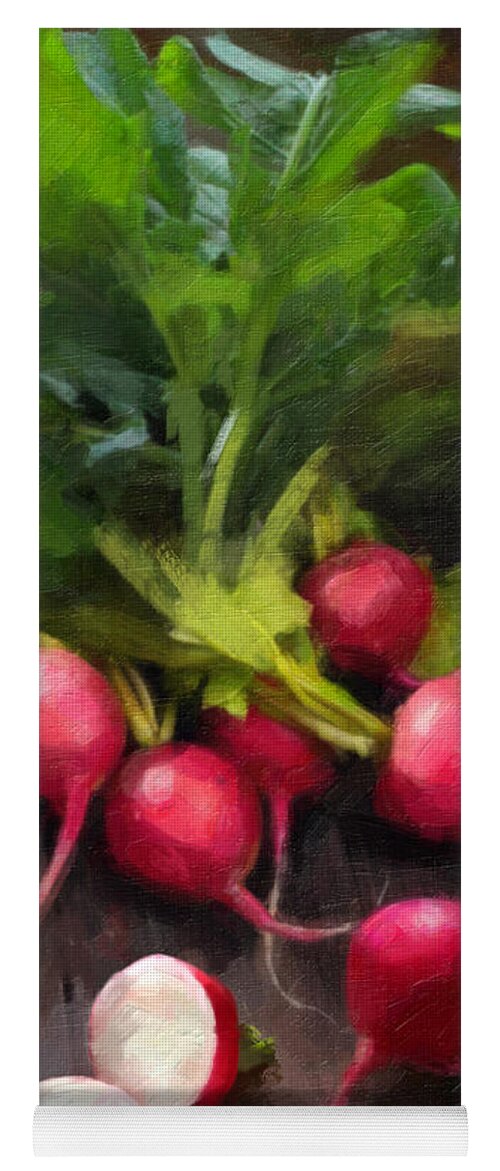 Radishes Yoga Mat featuring the painting Fresh Radishes by Robert Papp