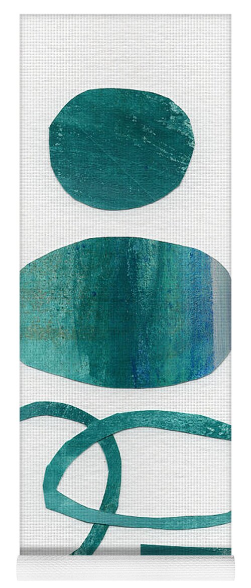 Abstract Art Yoga Mat featuring the mixed media Fresh Water by Linda Woods