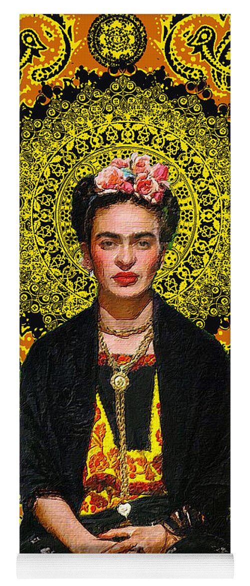 Frida Kahlo De Rivera Yoga Mat featuring the painting Frida Kahlo 3 by Tony Rubino