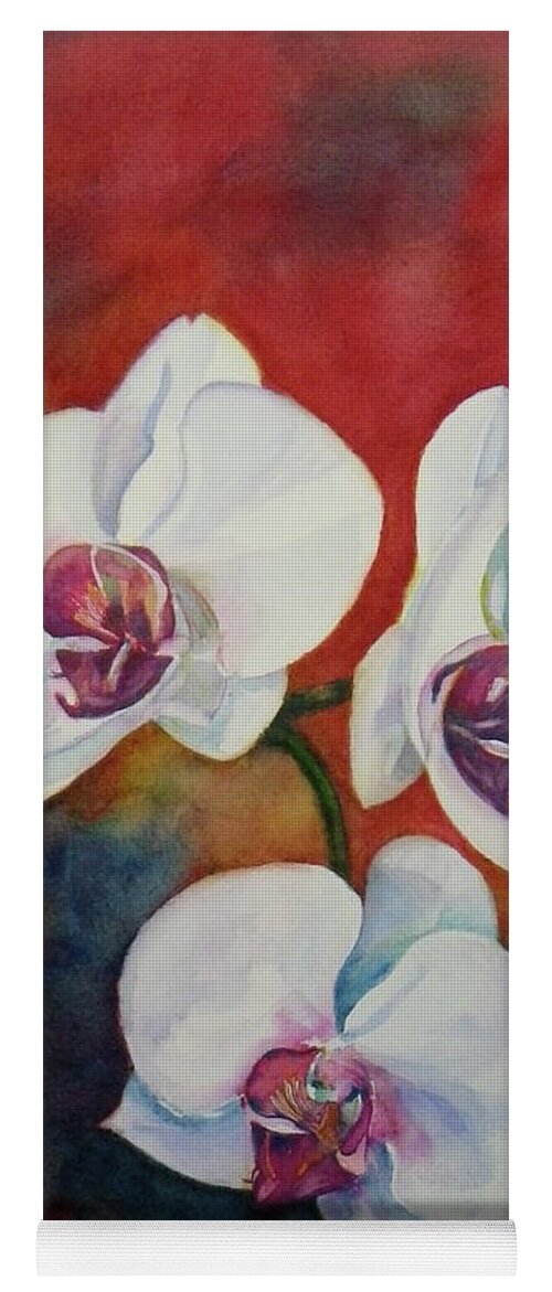  White Orchids Yoga Mat featuring the painting Friends by Anna Ruzsan